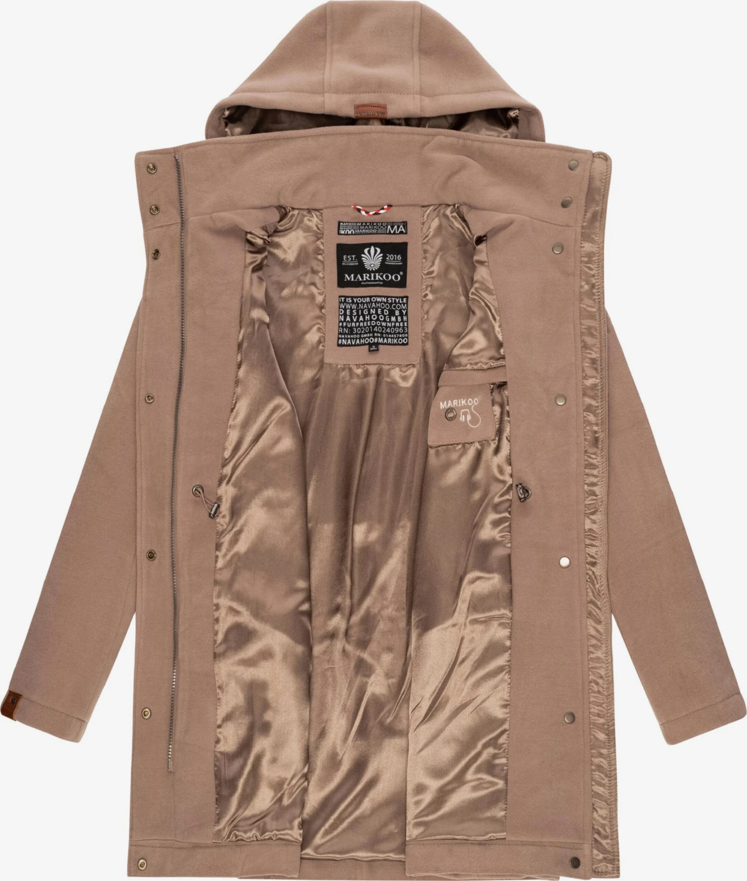 Marikoo Wintermantels Wintermantel Dames Lichtbruin 7 Marikoo Wintermantels Wintermantel Dames Lichtbruin - Afbeelding 5