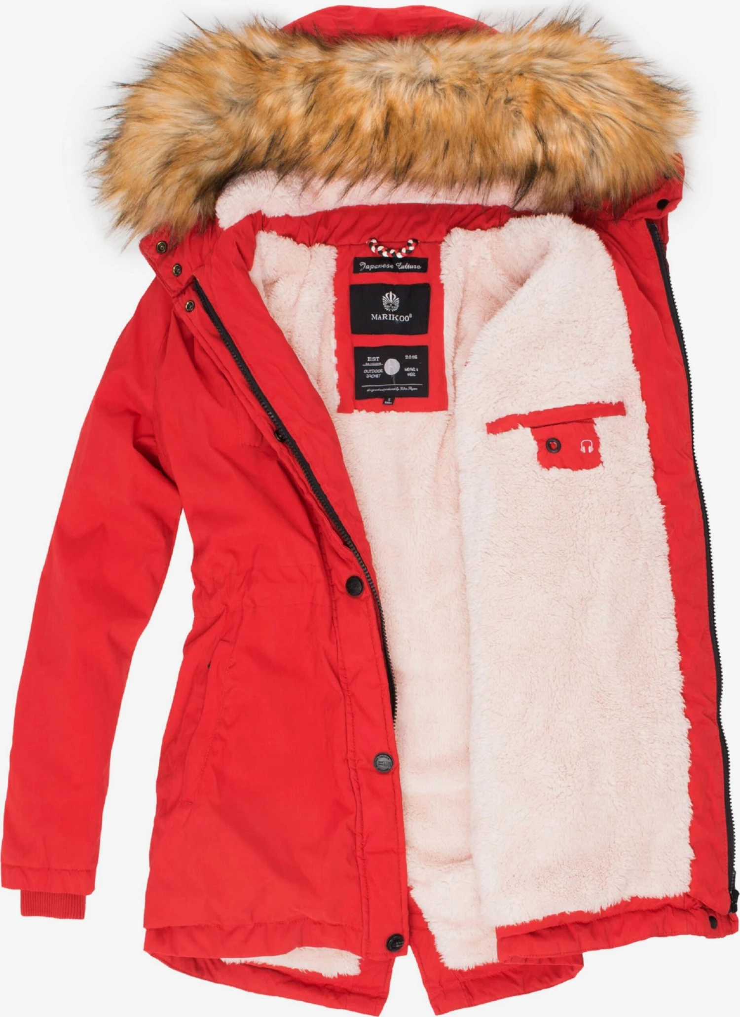 Marikoo Parkas Winterparka Akira Dames Rood 6 Marikoo Parkas Winterparka Akira Dames Rood - Afbeelding 4