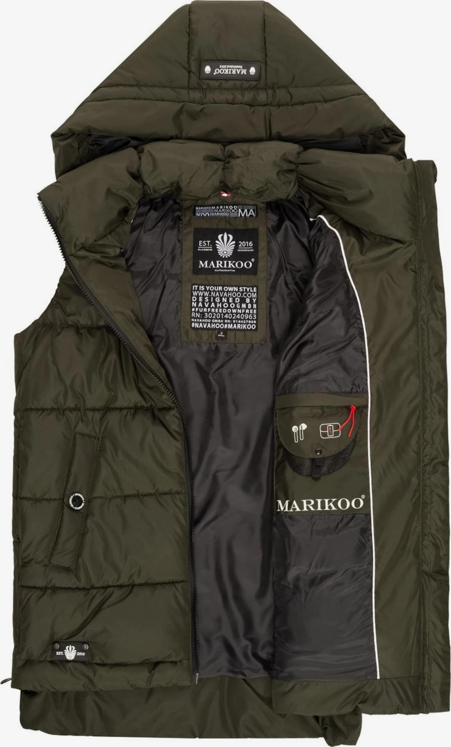 Marikoo Bodywarmers Bodywarmer Zarinaa Dames Donkergroen 6 Marikoo Bodywarmers Bodywarmer Zarinaa Dames Donkergroen - Afbeelding 4