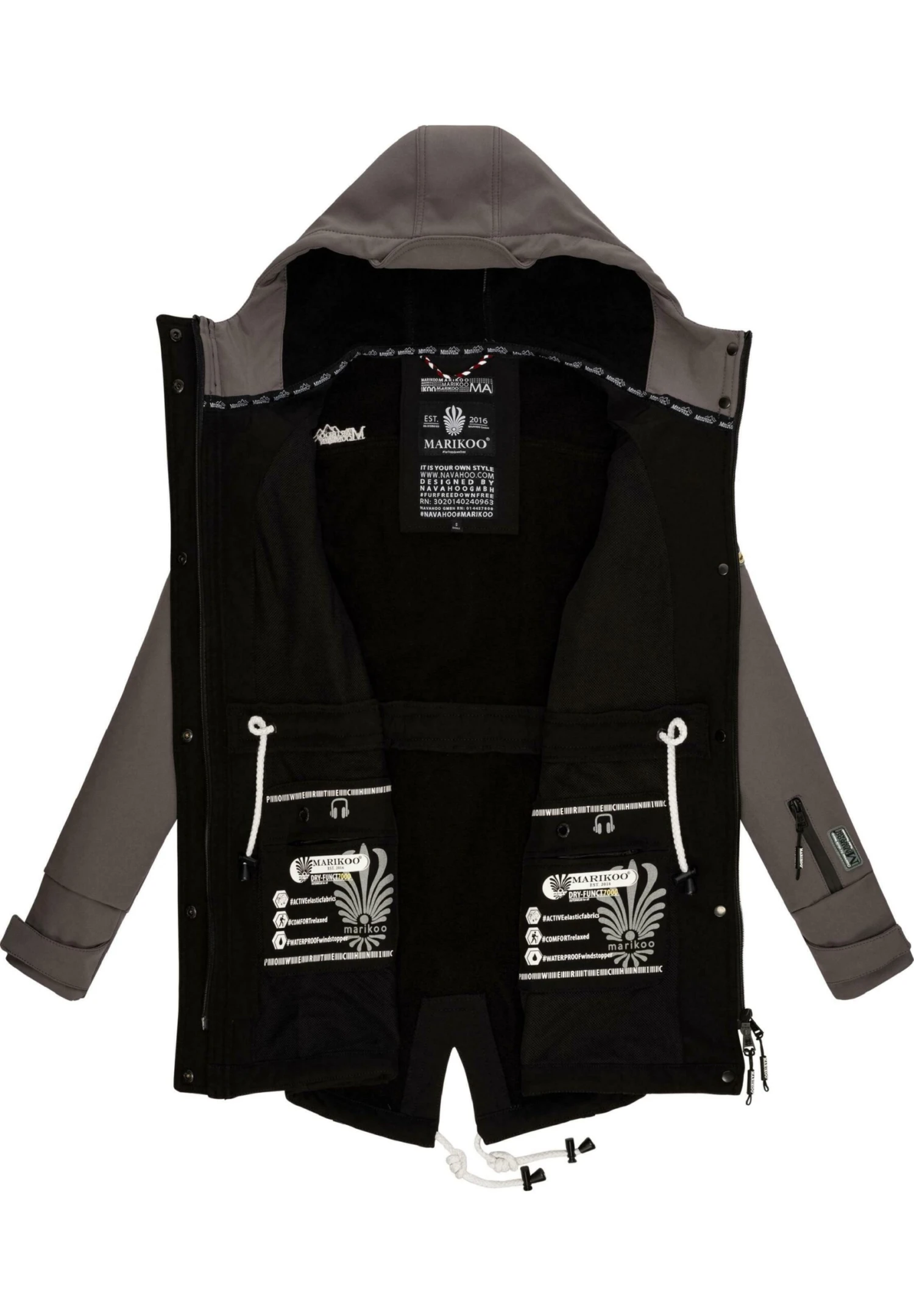 Marikoo Zimtzicke - Parka - Black Grey 6 Marikoo Zimtzicke - Parka - Black Grey - Afbeelding 4