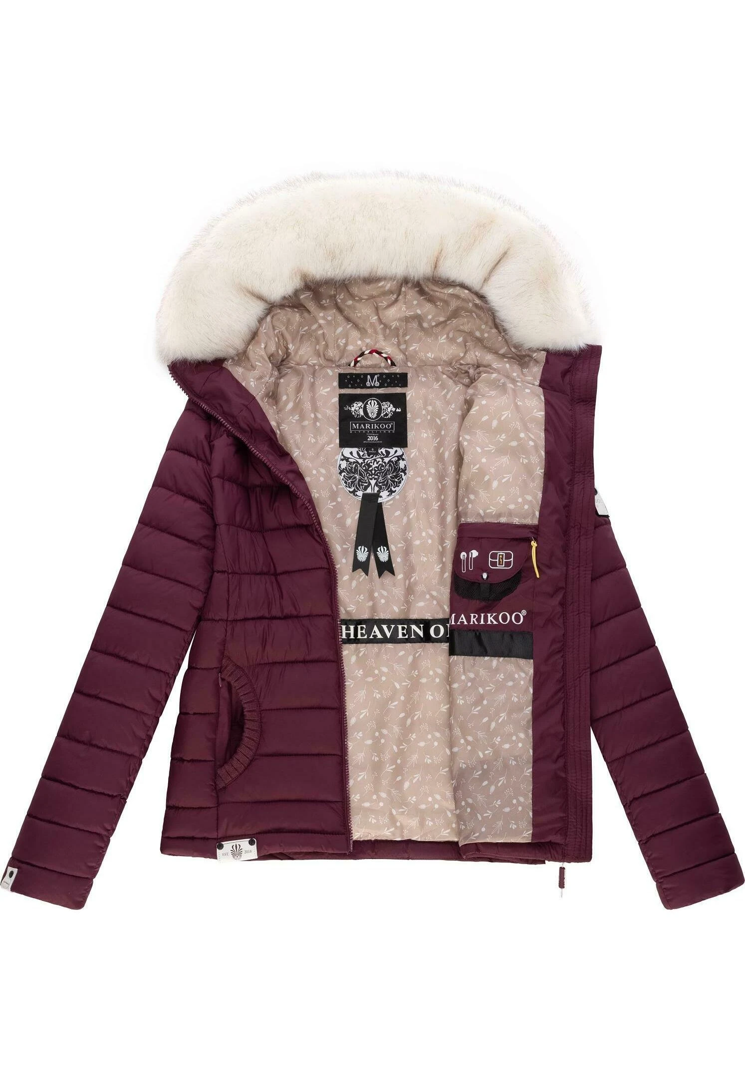 Marikoo Winterjas - Dark Red Melange 9 Marikoo Winterjas - Dark Red Melange - Afbeelding 7