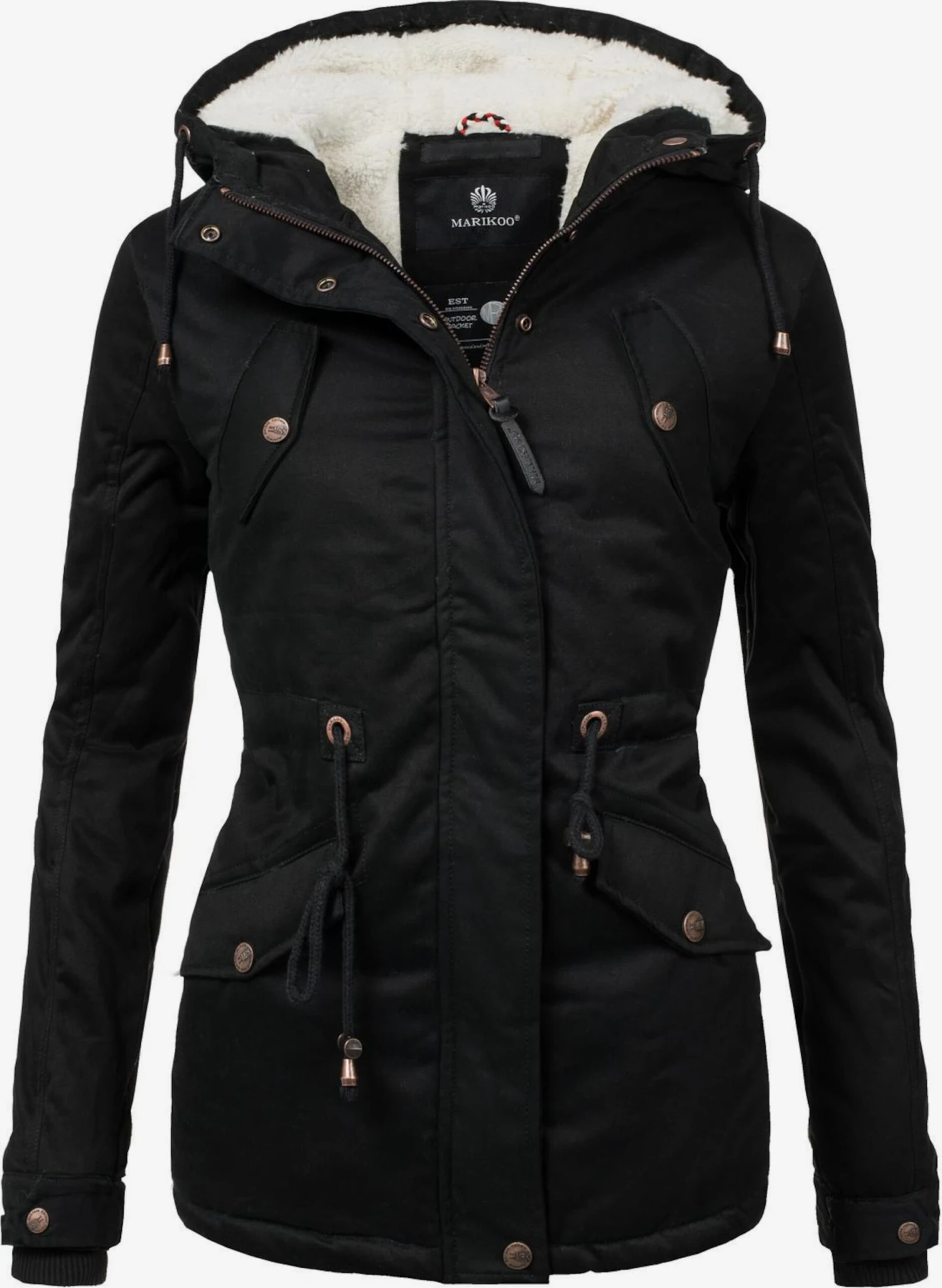 Marikoo Winterjassen Winterjas Manolya Dames Zwart 3 Marikoo Winterjassen Winterjas Manolya Dames Zwart