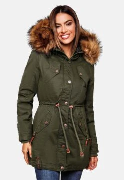 Marikoo Parkas Winterparka Dames Kaki -About you 70a29879aff7279818685aaf464332a9