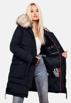 Marikoo Wintermantels Wintermantel Chaskaa Dames Navy -About you 79a4653fb43ded0476db9b2860d737ef