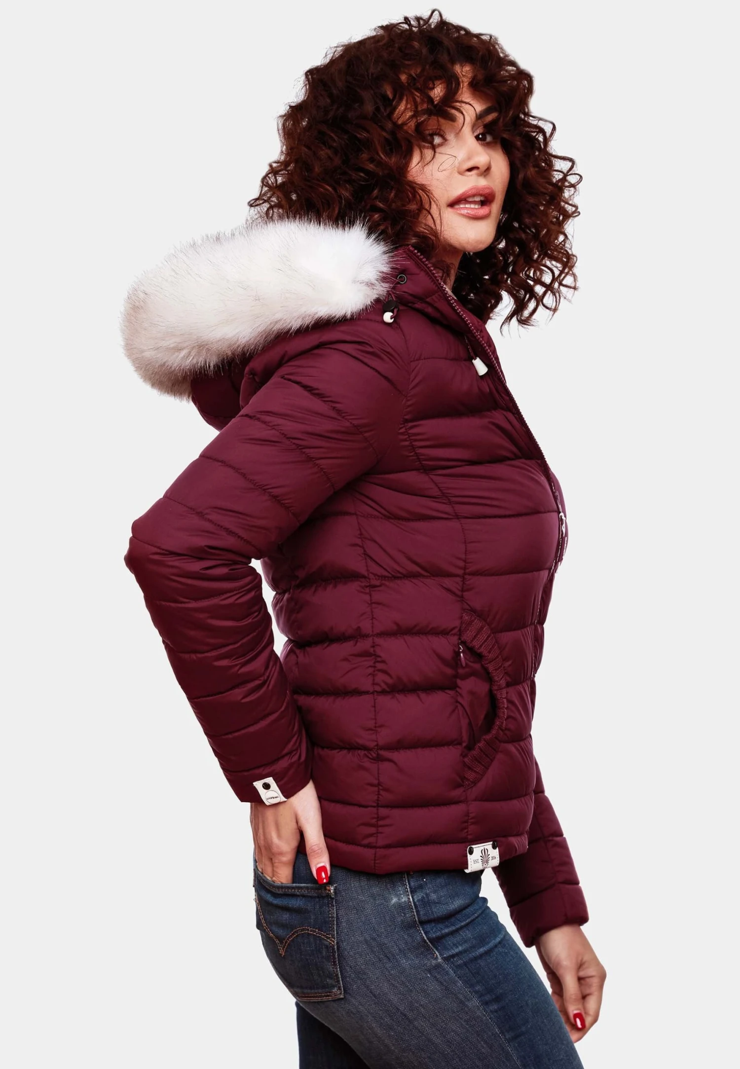 Marikoo Winterjas - Dark Red Melange 5 Marikoo Winterjas - Dark Red Melange - Afbeelding 3