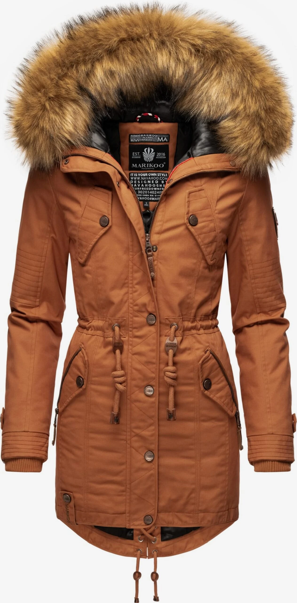 Marikoo Parkas Winterparka La Viva Dames Bruin 3 Marikoo Parkas Winterparka La Viva Dames Bruin