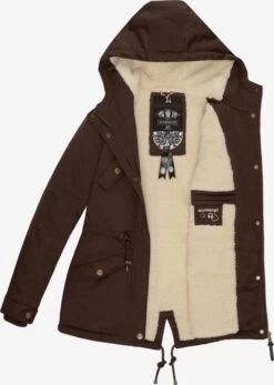 Marikoo Winterjassen Winterjas Manolya Dames Donkerbruin -About you 9d8dfd10a873292749e23660068644c3