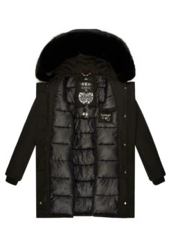 Marikoo Karmaa - Winterjas - Black With Black Fur -About you d91406f33dac479587c8be74f2af4b86