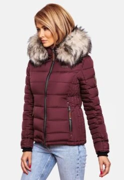Marikoo Winterjassen Winterjas Lerikaa Dames Bordeaux -About you ee0f6464340fe6d033cc735117544da9