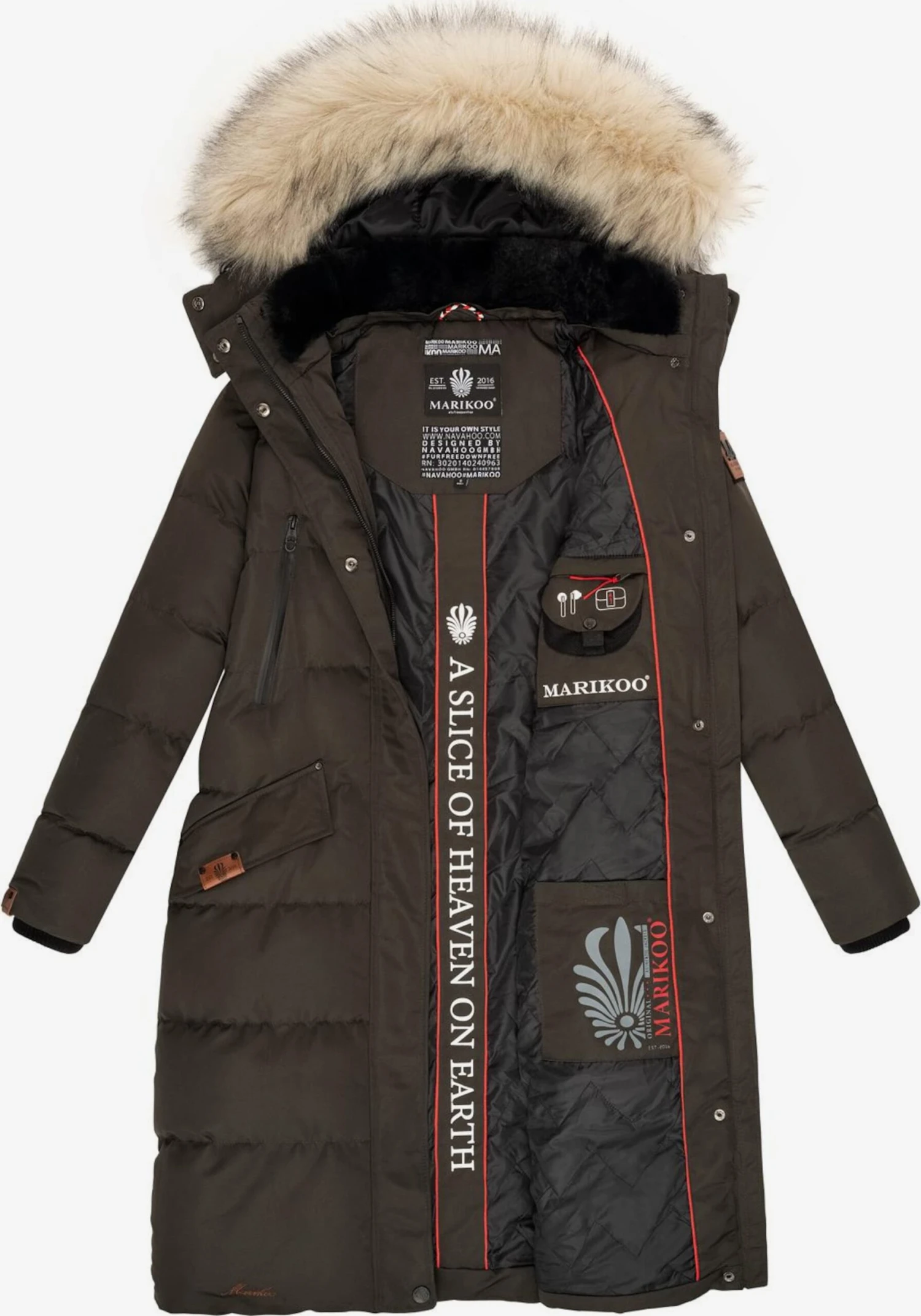 Marikoo Wintermantels Wintermantel Schneesternchen Dames Antraciet 8 Marikoo Wintermantels Wintermantel Schneesternchen Dames Antraciet - Afbeelding 6