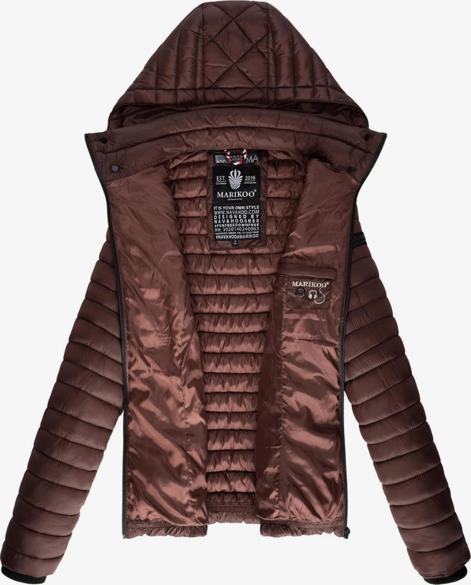 Marikoo Tussenjassen Tussenjas Samtpfote Dames Chocoladebruin 6 Marikoo Tussenjassen Tussenjas Samtpfote Dames Chocoladebruin - Afbeelding 4